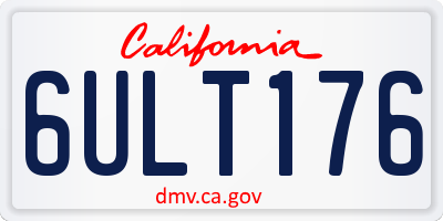 CA license plate 6ULT176