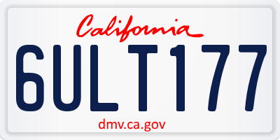 CA license plate 6ULT177