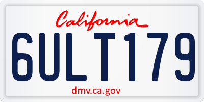 CA license plate 6ULT179