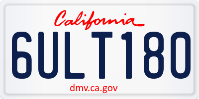 CA license plate 6ULT180