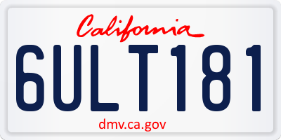 CA license plate 6ULT181