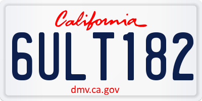 CA license plate 6ULT182