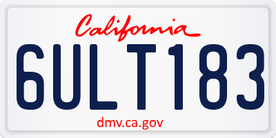 CA license plate 6ULT183