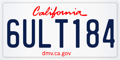CA license plate 6ULT184