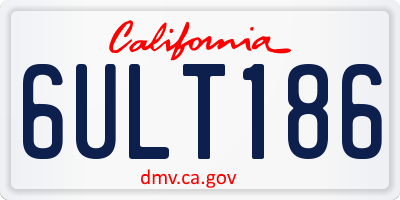CA license plate 6ULT186
