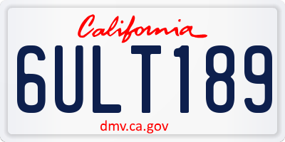 CA license plate 6ULT189
