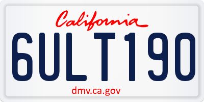 CA license plate 6ULT190