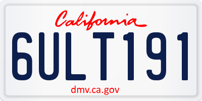 CA license plate 6ULT191