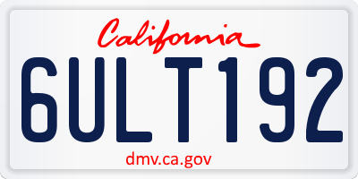 CA license plate 6ULT192