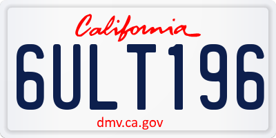 CA license plate 6ULT196