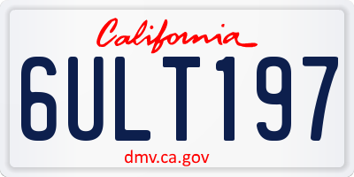 CA license plate 6ULT197