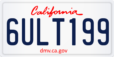 CA license plate 6ULT199