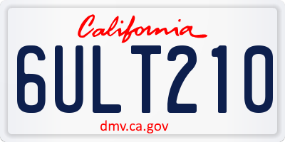 CA license plate 6ULT210
