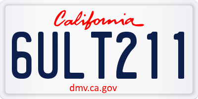 CA license plate 6ULT211