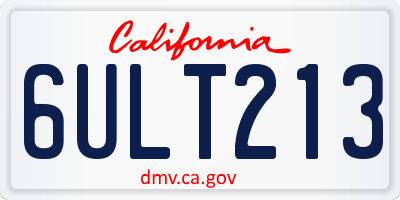 CA license plate 6ULT213