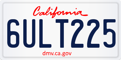 CA license plate 6ULT225