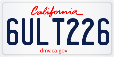 CA license plate 6ULT226