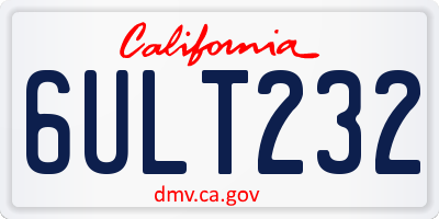 CA license plate 6ULT232