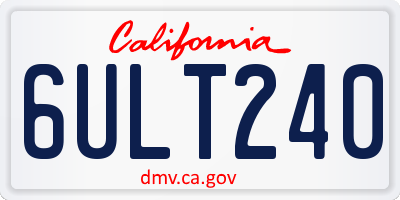 CA license plate 6ULT240