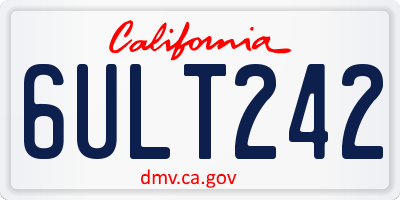 CA license plate 6ULT242