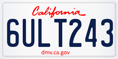 CA license plate 6ULT243