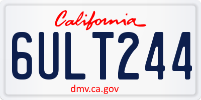 CA license plate 6ULT244