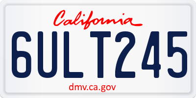 CA license plate 6ULT245