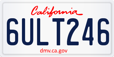 CA license plate 6ULT246