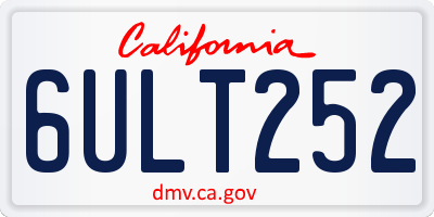 CA license plate 6ULT252