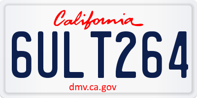 CA license plate 6ULT264