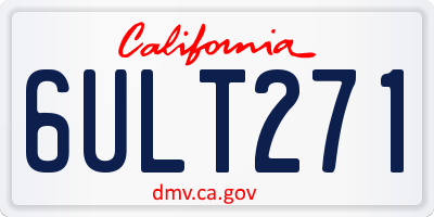 CA license plate 6ULT271
