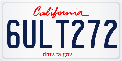 CA license plate 6ULT272