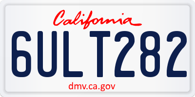 CA license plate 6ULT282