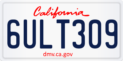 CA license plate 6ULT309