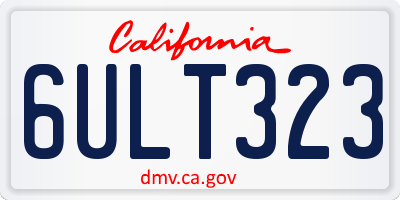 CA license plate 6ULT323