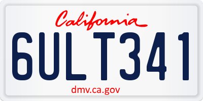CA license plate 6ULT341