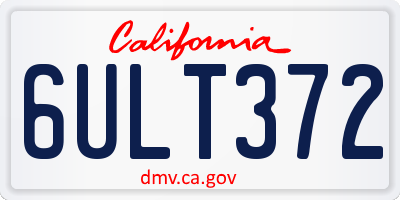 CA license plate 6ULT372