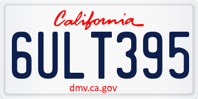 CA license plate 6ULT395