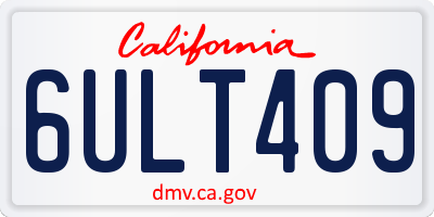 CA license plate 6ULT409