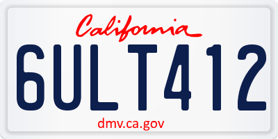 CA license plate 6ULT412