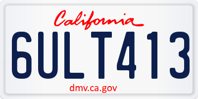 CA license plate 6ULT413