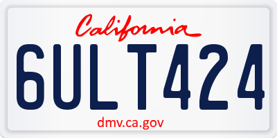 CA license plate 6ULT424