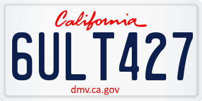 CA license plate 6ULT427