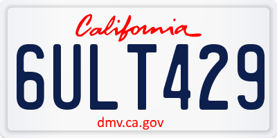 CA license plate 6ULT429
