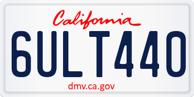 CA license plate 6ULT440