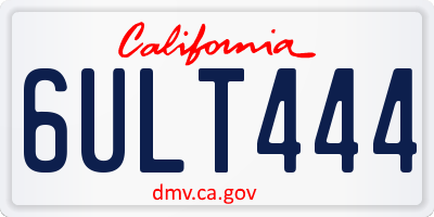 CA license plate 6ULT444