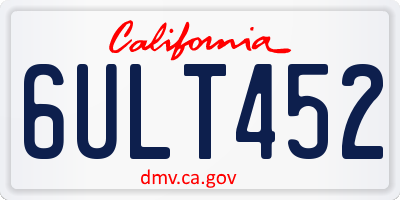 CA license plate 6ULT452