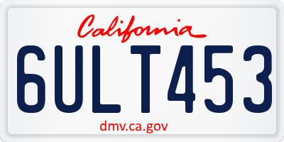 CA license plate 6ULT453