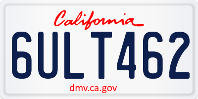 CA license plate 6ULT462