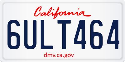 CA license plate 6ULT464